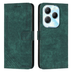 Skin Feel Stripe Pattern Leather Phone Case with Lanyard, For Infinix Note 40 Pro 4G / 5G, For Infinix Note 40 4G, For Infinix Hot 40 / 40 Pro, For Infinix Hot 40i, For Infinix Smart 8