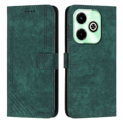 Skin Feel Stripe Pattern Leather Phone Case with Lanyard, For Infinix Note 40 4G, For Infinix Hot 40 / 40 Pro, For Infinix Hot 40i, For Infinix Smart 8