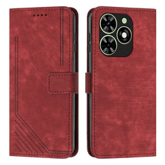 Skin Feel Stripe Pattern Leather Phone Case with Lanyard, For Infinix Note 40 Pro 4G / 5G, For Infinix Note 40 4G, For Infinix Hot 40 / 40 Pro, For Infinix Hot 40i, For Infinix Smart 8