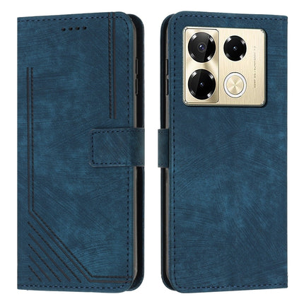 Skin Feel Stripe Pattern Leather Phone Case with Lanyard, For Infinix Hot 50 Pro+ 4G, For Infinix Note 40 5G, For Infinix GT 20 Pro, For Infinix Note 40 Pro 4G / 5G