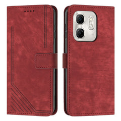 Skin Feel Stripe Pattern Leather Phone Case with Lanyard, For Infinix Hot 50 Pro 4G, For Infinix Hot 50i, For Infinix Hot 50 Pro+ 4G, For Infinix Note 40 5G, For Infinix GT 20 Pro