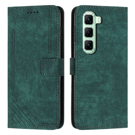 Skin Feel Stripe Pattern Leather Phone Case with Lanyard, For Infinix Note 50 Pro+, For Infinix Note 50 4G / 50 Pro 4G, For Infinix Hot 50 Pro 4G, For Infinix Hot 50i