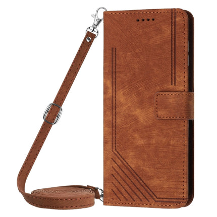 Skin Feel Stripe Pattern Leather Phone Case with Lanyard, For Infinix Hot 50 Pro+ 4G, For Infinix Note 40 5G, For Infinix GT 20 Pro, For Infinix Note 40 Pro 4G / 5G