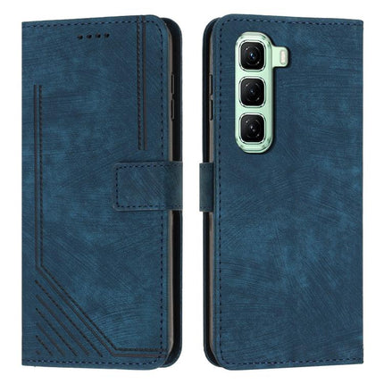 Skin Feel Stripe Pattern Leather Phone Case with Lanyard, For Infinix Hot 70 5G, For Infinix Note Edge 5G, For Infinix Smart 20 4G, For Infinix Note 60 / 60 Pro 5G