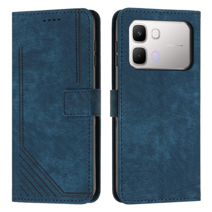 Skin Feel Stripe Pattern Leather Phone Case with Lanyard, For Infinix Hot 70 5G, For Infinix Note Edge 5G, For Infinix Smart 20 4G, For Infinix Note 60 / 60 Pro 5G