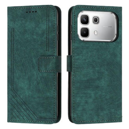 Skin Feel Stripe Pattern Leather Phone Case with Lanyard, For Infinix Hot 70 5G, For Infinix Note Edge 5G, For Infinix Smart 20 4G, For Infinix Note 60 / 60 Pro 5G