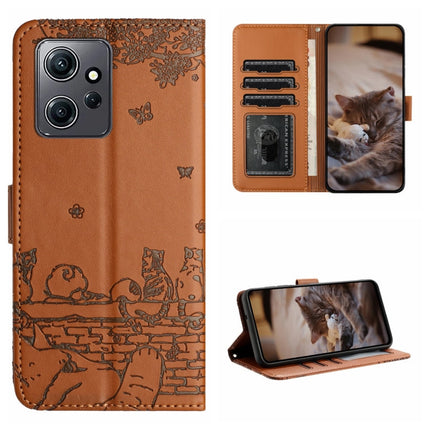 Cat Embossing Pattern Leather Phone Case with Lanyard, For Xiaomi Poco F5, For Xiaomi Poco F5 Pro, For Xiaomi Redmi Note 12 4G Global, For Xiaomi Redmi Note 12 Pro Speed