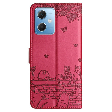 Cat Embossing Pattern Leather Phone Case with Lanyard, For Xiaomi Redmi Note 12 5G India / POCO X5, For Xiaomi Redmi 12C / 11A, For Xiaomi Redmi Note 11 Pro 4G/5G Global, For Xiaomi Redmi Note 11 Global