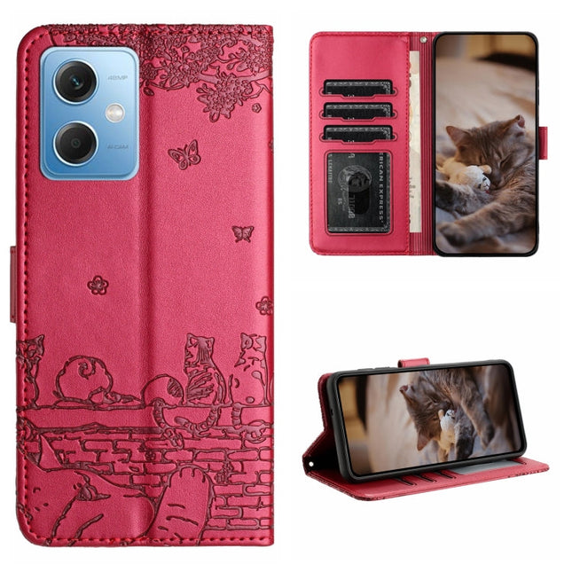 Cat Embossing Pattern Leather Phone Case with Lanyard, For Xiaomi Redmi Note 12 5G India / POCO X5, For Xiaomi Redmi 12C / 11A, For Xiaomi Redmi Note 11 Pro 4G/5G Global, For Xiaomi Redmi Note 11 Global