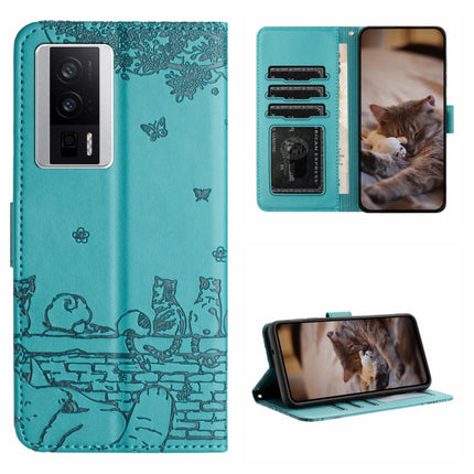 Cat Embossing Pattern Leather Phone Case with Lanyard, For Xiaomi Poco F5, For Xiaomi Poco F5 Pro, For Xiaomi Redmi Note 12 4G Global, For Xiaomi Redmi Note 12 Pro Speed