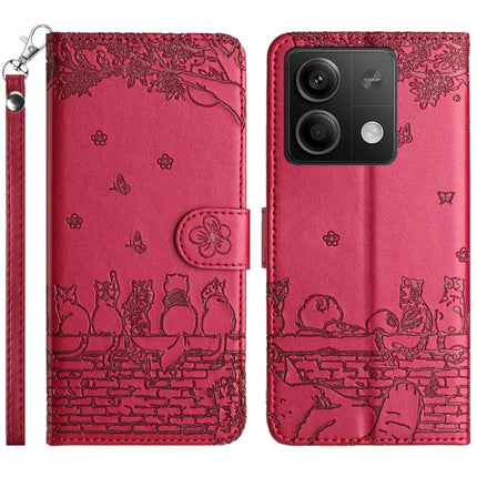 Cat Embossing Pattern Leather Phone Case with Lanyard, For Xiaomi Redmi 13C 4G/5G/13R 5G, For Xiaomi Redmi Note 13 5G, For Xiaomi Redmi Note 13 Pro+, For Xiaomi Redmi Note 13 Pro 5G