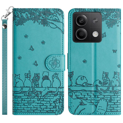 Cat Embossing Pattern Leather Phone Case with Lanyard, For Xiaomi Redmi 13C 4G/5G/13R 5G, For Xiaomi Redmi Note 13 5G, For Xiaomi Redmi Note 13 Pro+, For Xiaomi Redmi Note 13 Pro 5G