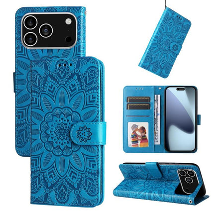 Embossed Sunflower Leather Phone Case, For iPhone 17e / 16e, For iPhone 17 Pro Max, For iPhone 17 Pro, For iPhone 17