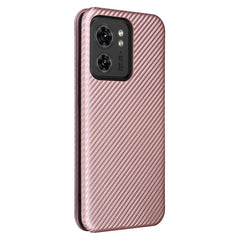 Carbon Fiber Texture Flip Leather Phone Case, For Motorola Edge 40