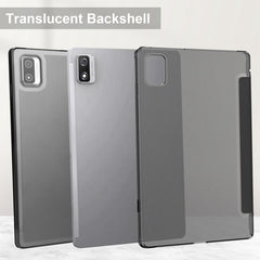 3-fold Semi-transparent Frosted Smart Leather Tablet Case, For Blackview Tab 12 / 12 Pro