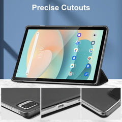 3-fold Semi-transparent Frosted Smart Leather Tablet Case, For Blackview Tab 12 / 12 Pro