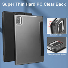 3-fold Semi-transparent Frosted Smart Leather Tablet Case, For Blackview Tab 12 / 12 Pro