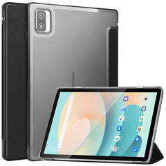 3-fold Semi-transparent Frosted Smart Leather Tablet Case, For Blackview Tab 12 / 12 Pro