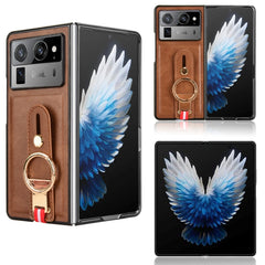 Wristband Leather Back Phone Case, For Tecno Phantom V Fold2, For Tecno Phantom V Fold, For Tecno Phantom V Flip2