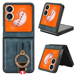 Wristband Leather Back Phone Case, For Tecno Phantom V Fold2, For Tecno Phantom V Fold, For Tecno Phantom V Flip2