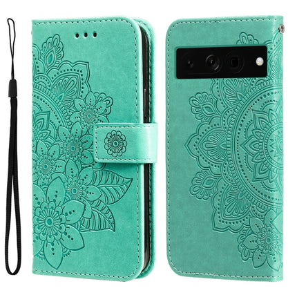 Seven-petal Flowers Embossing Leather Phone Case, For Google Pixel 8, For Google Pixel 7a, For Google Pixel 7 Pro, For Google Pixel  7