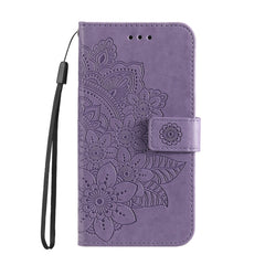 Seven-petal Flowers Embossing Leather Phone Case, For Google Pixel  7