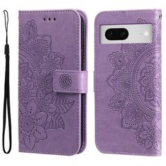 Seven-petal Flowers Embossing Leather Phone Case, For Google Pixel 7a, For Google Pixel 7 Pro, For Google Pixel  7