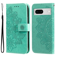 Seven-petal Flowers Embossing Leather Phone Case, For Google Pixel 7a, For Google Pixel 7 Pro, For Google Pixel  7