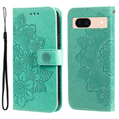 Seven-petal Flowers Embossing Leather Phone Case, For Google Pixel 9a, For Google Pixel 9 Pro, For Google Pixel 9, For Google Pixel 8a, For Google Pixel 8 Pro, For Google Pixel 8