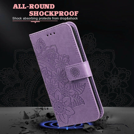 Seven-petal Flowers Embossing Leather Phone Case, For Google Pixel 9 Pro, For Google Pixel 9, For Google Pixel 8a, For Google Pixel 8 Pro