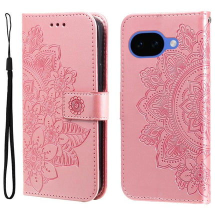 Seven-petal Flowers Embossing Leather Phone Case, For Google Pixel 11 Pro XL, For Google Pixel 11 / Pixel 11 Pro, For Google Pixel 10a, For Google Pixel 9a