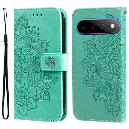 Seven-petal Flowers Embossing Leather Phone Case, For Google Pixel 11 Pro XL, For Google Pixel 11 / Pixel 11 Pro, For Google Pixel 10a, For Google Pixel 9a