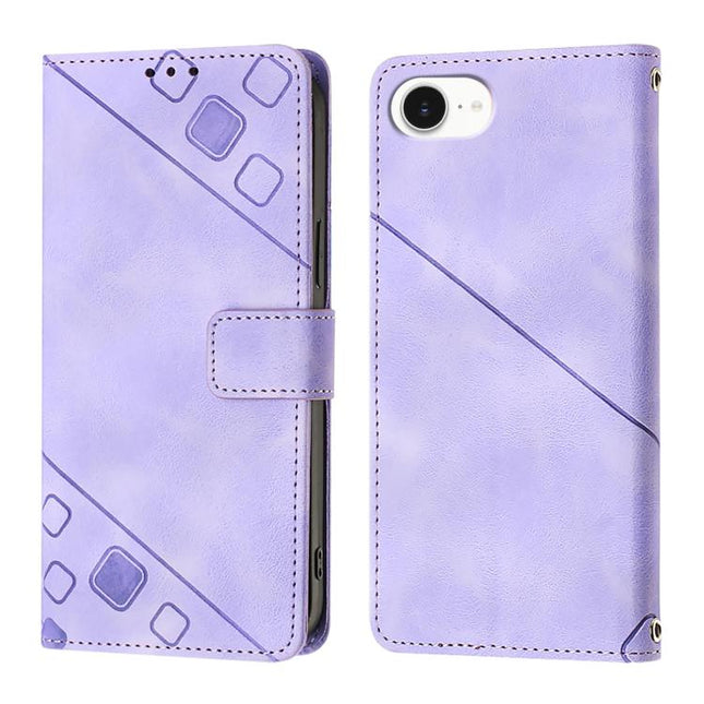 Skin-feel Embossed Leather Phone Case, For iPhone SE 2024, For iPhone 16 Pro Max, For iPhone 16 Pro, For iPhone 16 Plus