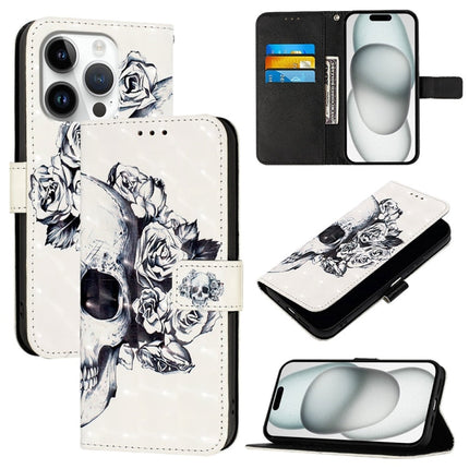 3D Painting Horizontal Flip Leather Phone Case, For iPhone 16 Pro, For iPhone 16 Plus, For iPhone 16