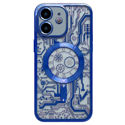 Electroplated Circuit Board Pattern MagSafe Phone Case, For iPhone 12 Pro, For iPhone 11 Pro Max, For iPhone 11