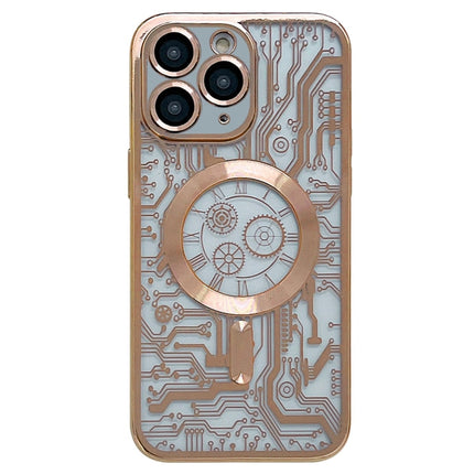 Electroplated Circuit Board Pattern MagSafe Phone Case, For iPhone 12 Pro, For iPhone 11 Pro Max, For iPhone 11