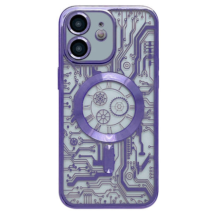 Electroplated Circuit Board Pattern MagSafe Phone Case, For iPhone 13, For iPhone 12, For iPhone 12 Pro Max