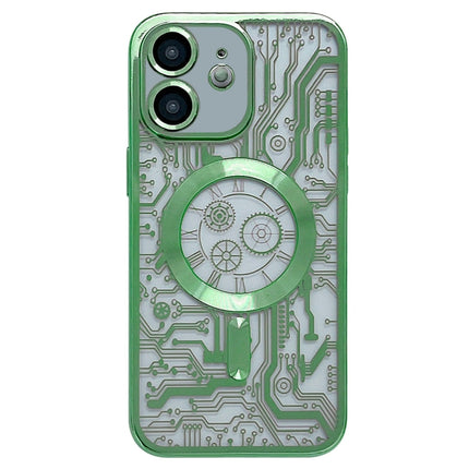 Electroplated Circuit Board Pattern MagSafe Phone Case, For iPhone 13, For iPhone 12, For iPhone 12 Pro Max