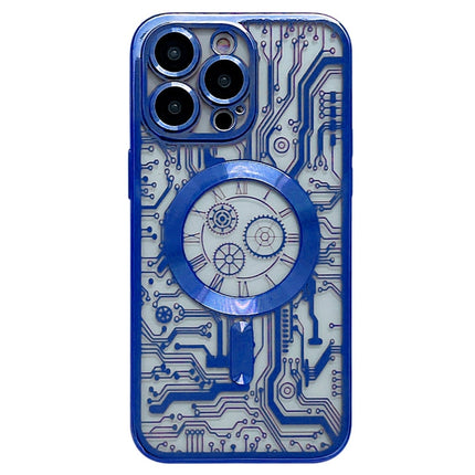 Electroplated Circuit Board Pattern MagSafe Phone Case, For iPhone 13, For iPhone 12, For iPhone 12 Pro Max
