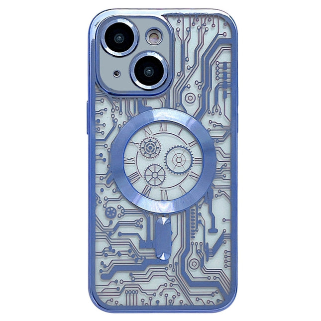 Electroplated Circuit Board Pattern MagSafe Phone Case, For iPhone 13, For iPhone 12, For iPhone 12 Pro Max