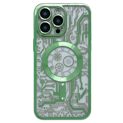 Electroplated Circuit Board Pattern MagSafe Phone Case, For iPhone 14 Pro Max, For iPhone 13 Pro Max, For iPhone 13 Pro