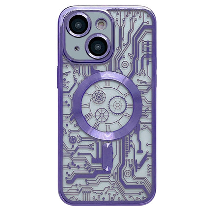 Electroplated Circuit Board Pattern MagSafe Phone Case, For iPhone 14 Plus, For iPhone 14, For iPhone 14 Pro
