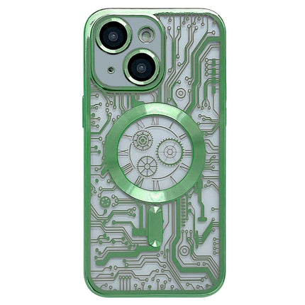 Electroplated Circuit Board Pattern MagSafe Phone Case, For iPhone 14 Plus, For iPhone 14, For iPhone 14 Pro