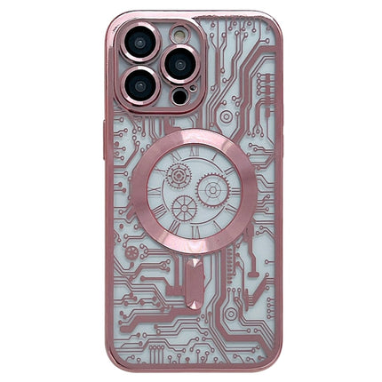 Electroplated Circuit Board Pattern MagSafe Phone Case, For iPhone 14 Plus, For iPhone 14, For iPhone 14 Pro