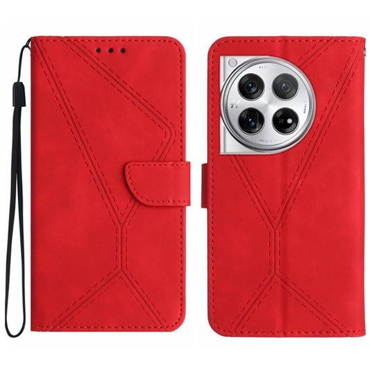 Stitching Embossed Leather Phone Case, For OnePlus 12 5G Global