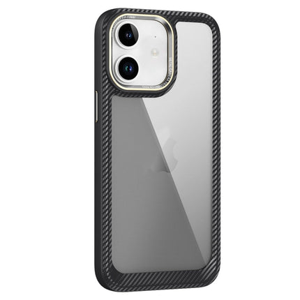 Carbon Fiber Transparent Back Panel Phone Case, For iPhone 11 Pro Max, For iPhone 11