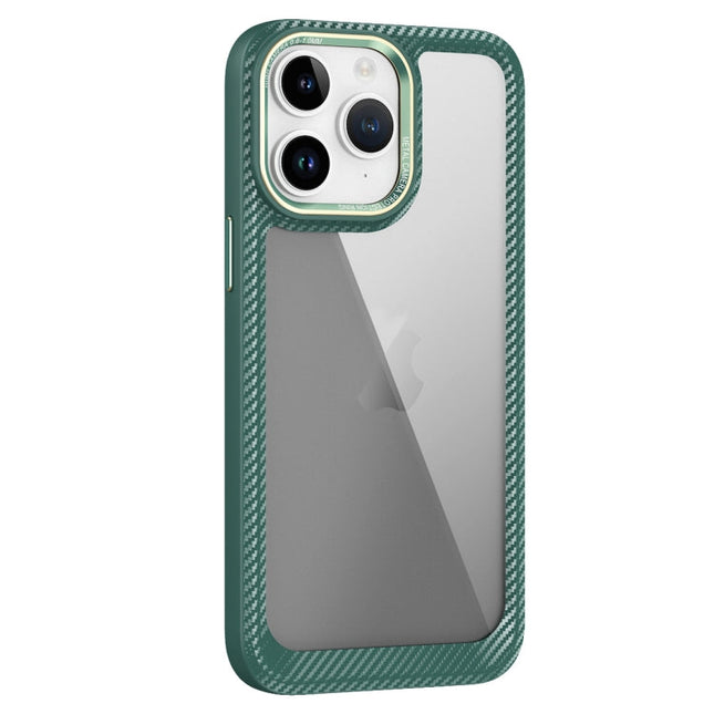 Carbon Fiber Transparent Back Panel Phone Case, For iPhone 11 Pro Max, For iPhone 11