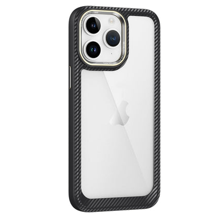 Carbon Fiber Transparent Back Panel Phone Case, For iPhone 11 Pro Max, For iPhone 11