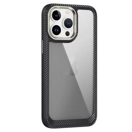 Carbon Fiber Transparent Back Panel Phone Case, For iPhone 14, For iPhone 14 Pro, For iPhone 14 Pro Max, For iPhone 13 Pro Max, For iPhone 13 Pro