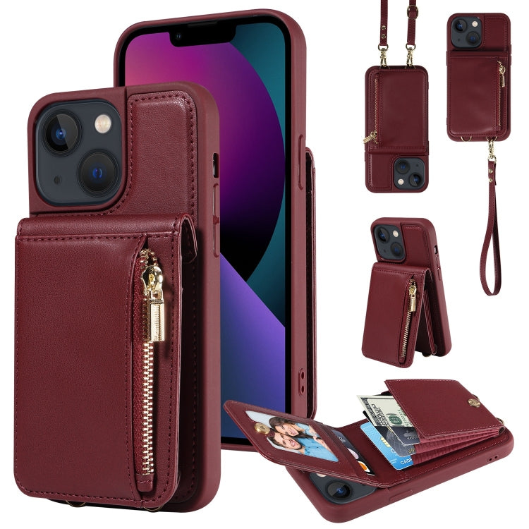 Crossbody Lanyard Zipper Wallet Leather Phone Case, For iPhone SE 2022/ 7 / 8, For iPhone 13 Pro Max, For iPhone 13 Pro, For iPhone 13, For iPhone 12 / 12 Pro, For iPhone 12 Pro Max